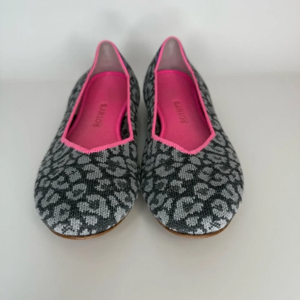 Rothy’s The Merino Wool Haze Spot Pink & Gray Slip On Flats Women’s Size 10.5